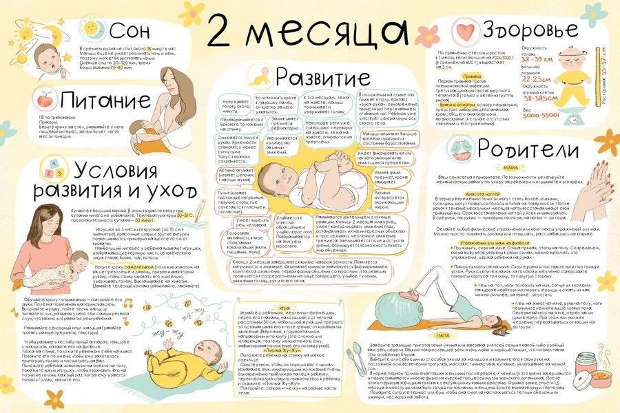 Ребенок 2 месяца развитие