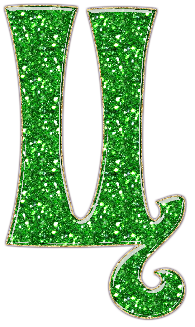 Зеленый цвет буквы