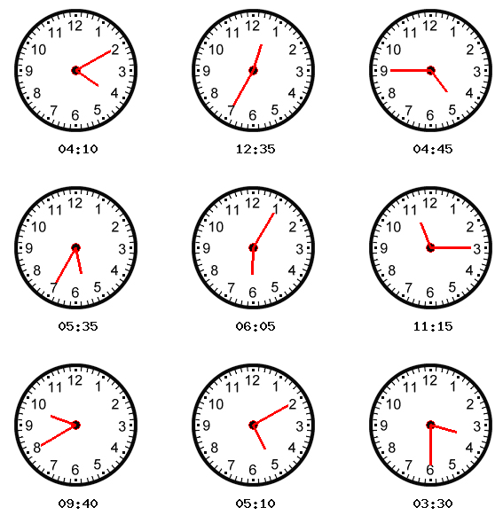 Часы минуты на английском языке. Часы для изучения времени. Английский циферблат для изучения времени. Определяем время. Упражнения для изучения времени по часам.