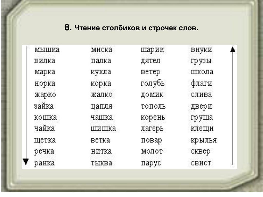 Какие слова образец