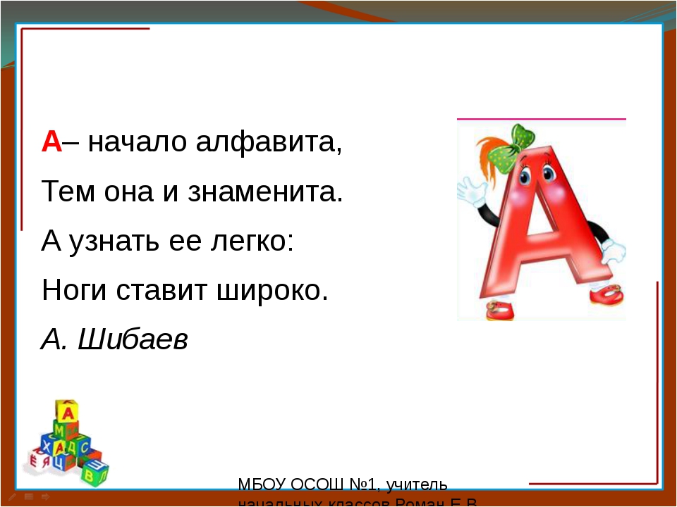 Проект про букву а для 1 класса с картинками