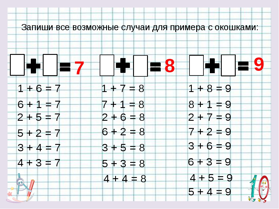 Образцы по математике 1 класс