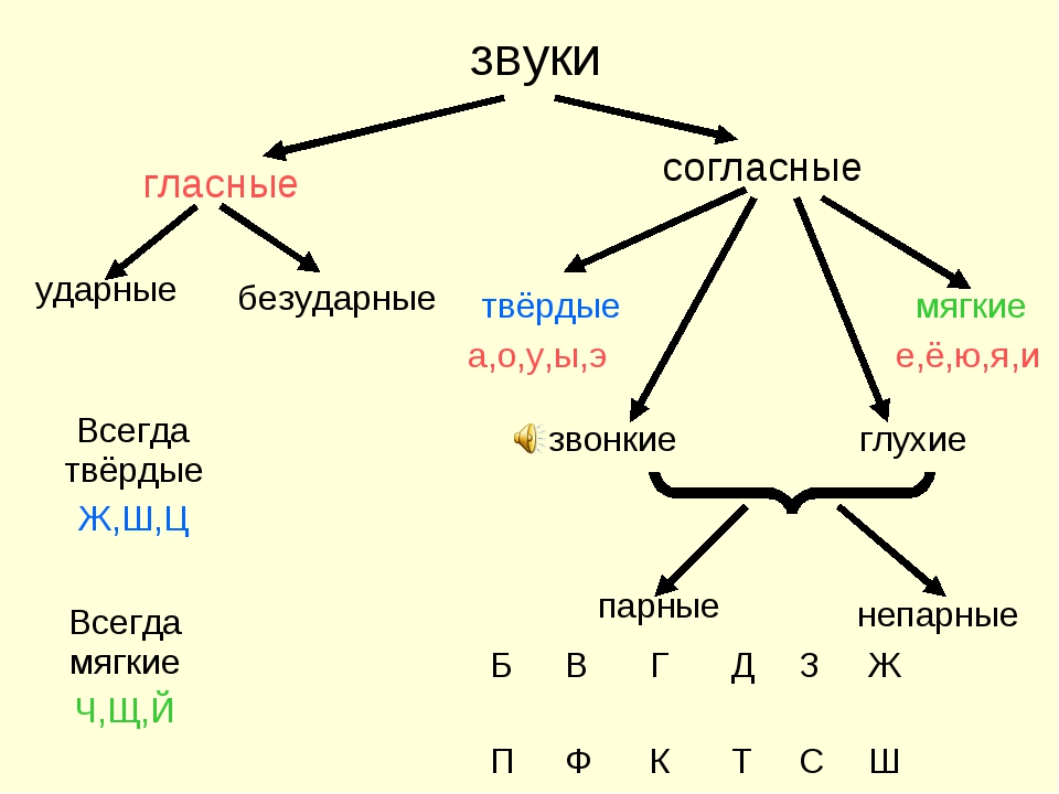 Мягкие согласные звуки схема