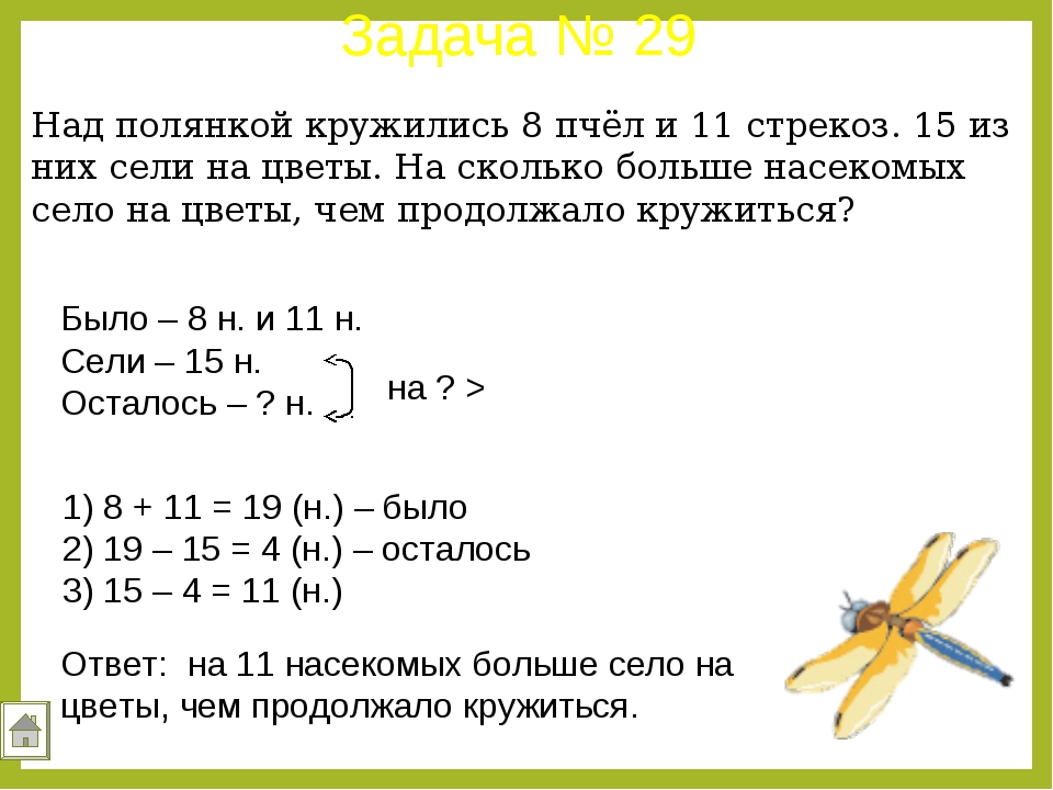 1 класс математика решение задач в 2 действия презентация