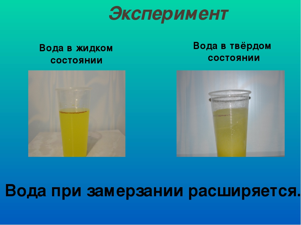 Опыт вода жидкость. Расширение воды при замерзании опыт. Вода при замерзании расширяется опыт. Увеличение воды при замерзании. Расширение воды при замерзании.