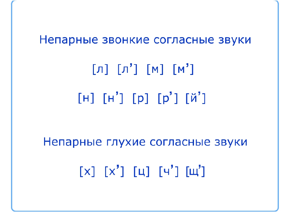 Парные согласные звуки схема