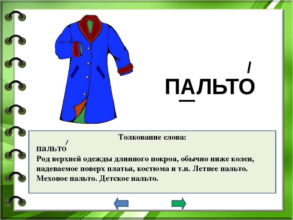 Значение слова пальто