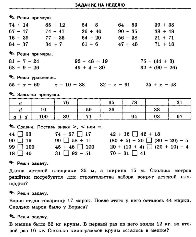 Математика 2 класс конец года повторение презентация