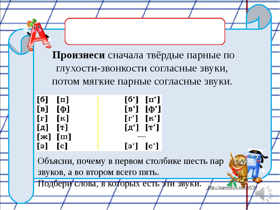 Подчеркнуть в словах парные звонкие и глухие согласные дуб суп