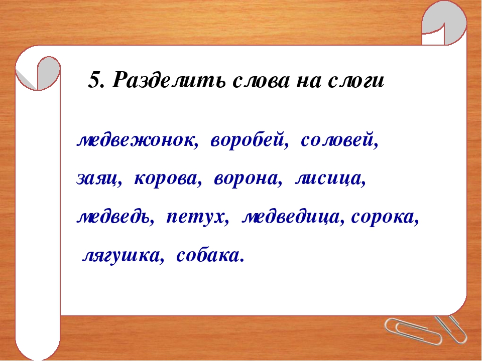 Деление слов на слоги 1 класс презентация перспектива