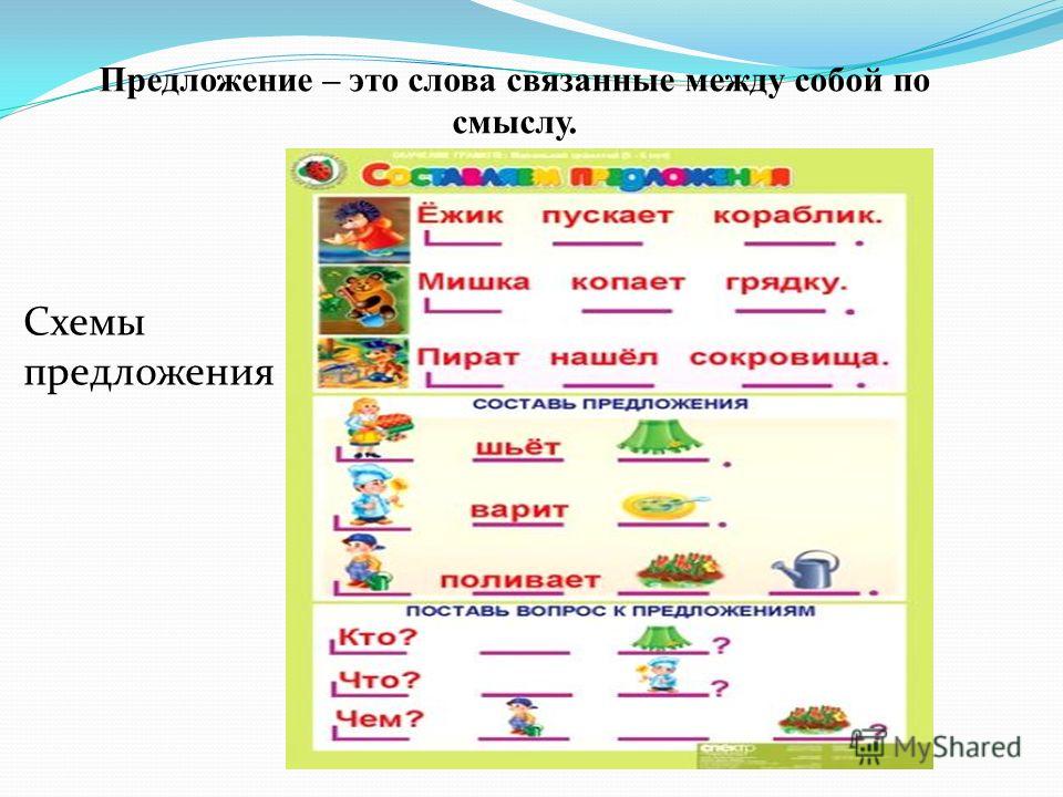 Презентация предложение для дошкольников