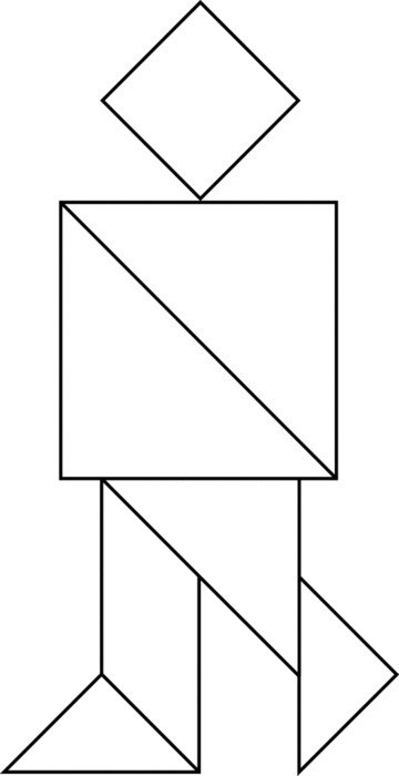 Нарисовать человека из 10 геометрических фигур