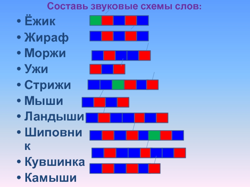 Мыши схема слова звуковая