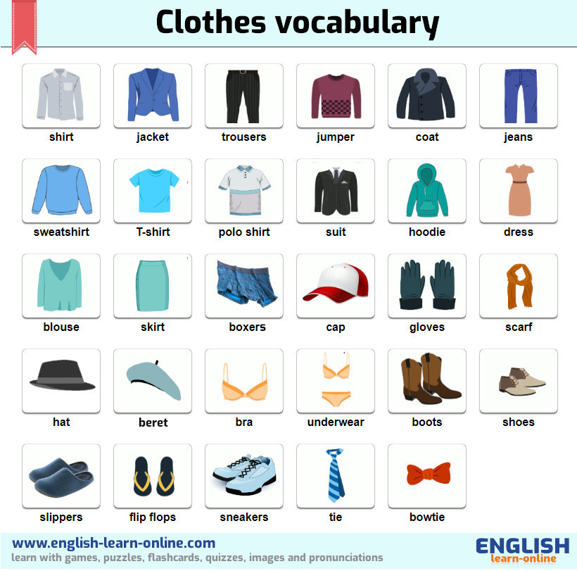 Одежда в английском языке: Одежда на английском — виды и предметы ...