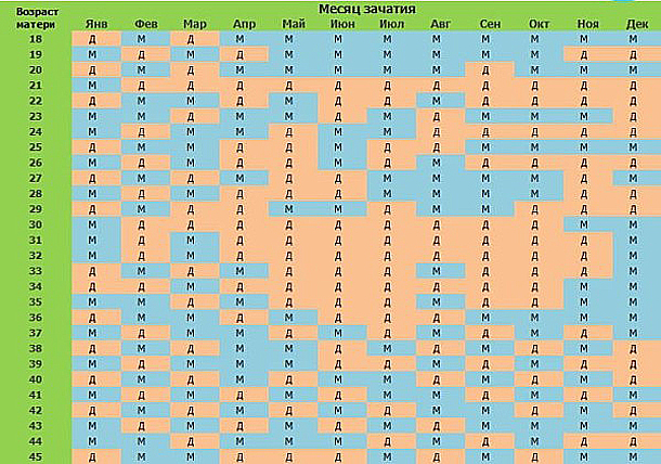 Карта беременности пол